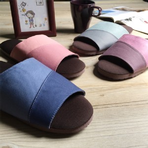 漫活咖啡紗布拖-拼色