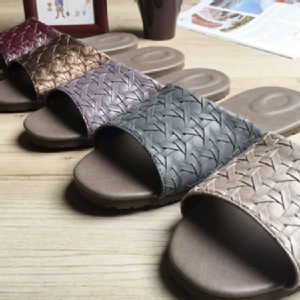 風格皮拖-編織紋