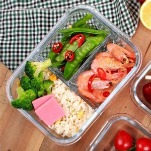 【台灣製造】三分隔T型耐熱玻璃餐盒 特價：$229