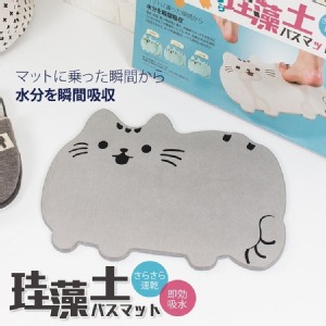 【樂嫚妮】貓咪造型珪藻土矽藻土吸水地墊40x30cm