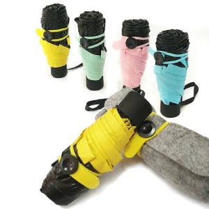 【法樂莎】迷你輕量抗UV晴雨黑膠口袋傘