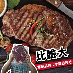 【買一送一】【勝崎牛排】美國安格斯比臉大雪花沙朗牛排(每片只要209元)