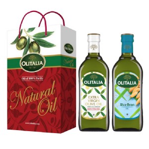 免運!【Olitalia奧利塔】特級冷壓橄欖油+玄米油禮盒組(500ml各1) 500ml/暗色玻璃瓶裝 (6入12瓶，每瓶237.2元)