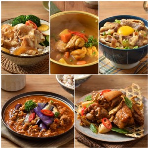 【卜蜂】五款調理包任選(塔香三杯雞/日式照燒牛丼/濃厚日式咖哩雞/日式照燒豬丼/醬燒魚香茄子) 特價：$60