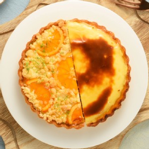【新品】【亞尼克】6吋雙享派(橙香起司+烤布丁)