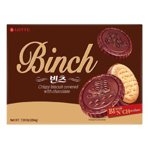 免運!【Lotte樂天】BINCH巧克力餅乾(204g) 204g/入 (32入，每入110元)