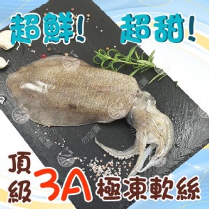 【歐嘉嚴選】3A頂級野生捕撈活凍軟絲