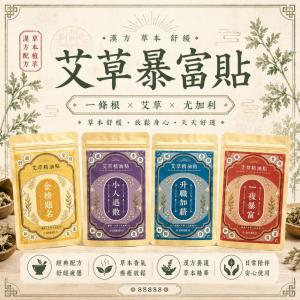 【Sheng Wen梁時】艾草暴富貼/一條根精油貼布/艾草精油貼/金門一條根 /台灣製造