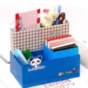 LoveBear藍色熊貓桌面收納盒
