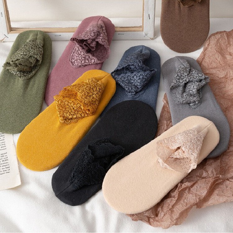 【DaoDi】日韓蕾絲防滑保暖隱形襪(短襪 踝襪 蕾絲襪 保暖襪)