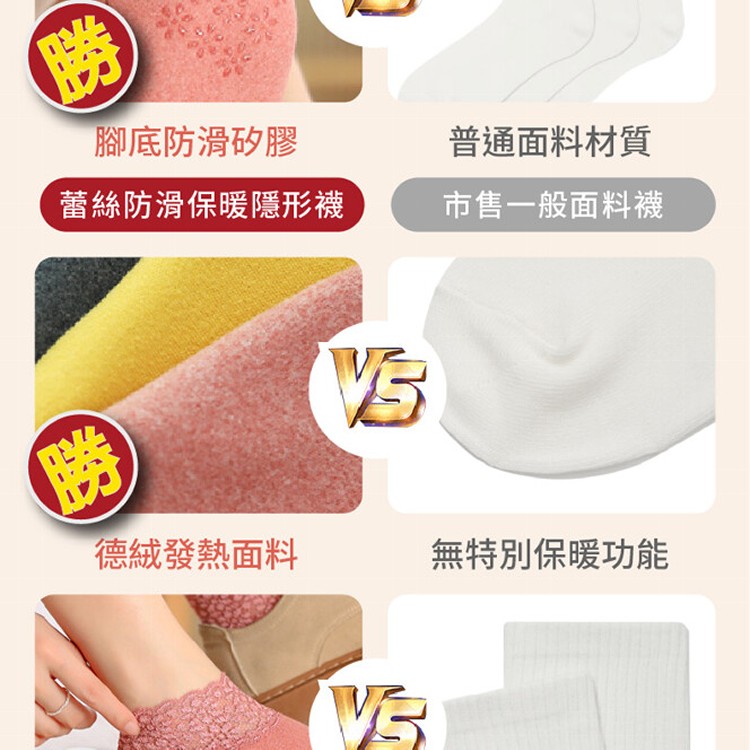 【DaoDi】日韓蕾絲防滑保暖隱形襪(短襪 踝襪 蕾絲襪 保暖襪)