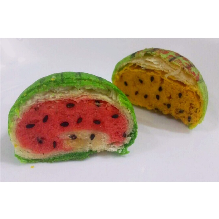 可愛造型西瓜月餅(小玉西瓜-豆沙牛奶)