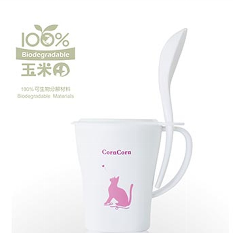 【玉米田】無毒健康環保500ML方圓杯(粉紅貓)