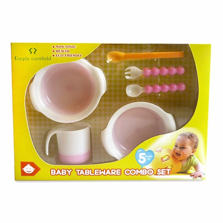 玉米田 嬰幼童餐具六件組-粉紅