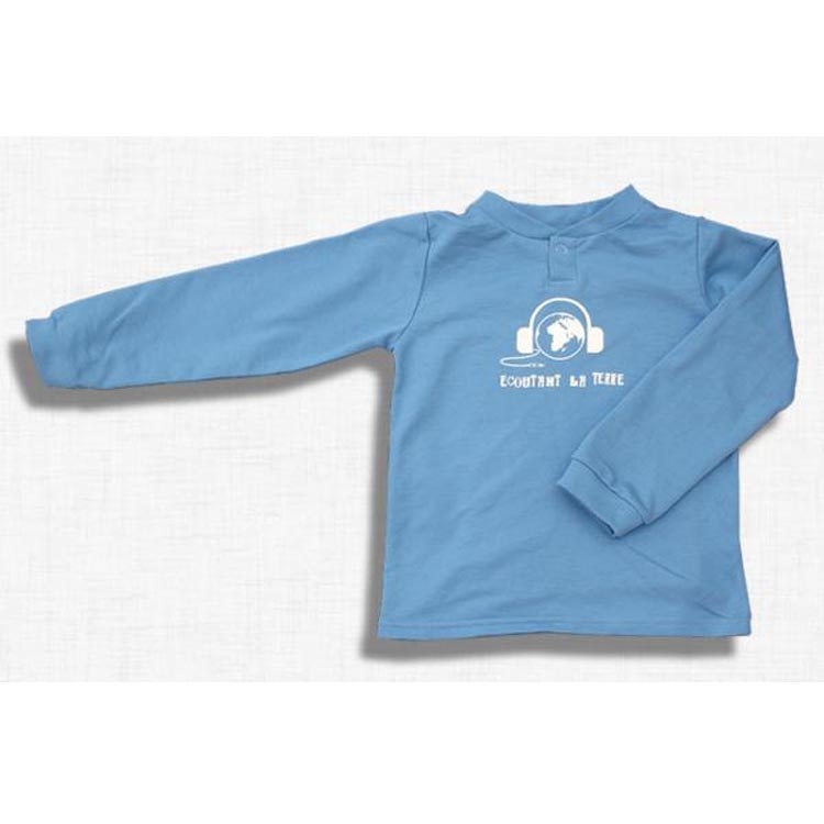 傾聽地球系列兒童開襟上衣 - 灰藍