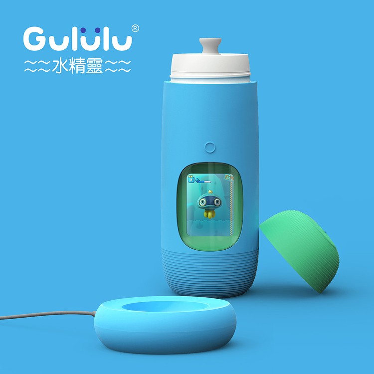 《購買一個》【Gululu水精靈】兒童智能水壺-巨鯨藍 1個