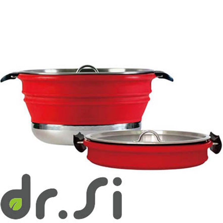 【矽寶】巧摺燉煮鍋 露營鍋摺疊鍋 304不鏽鋼底座