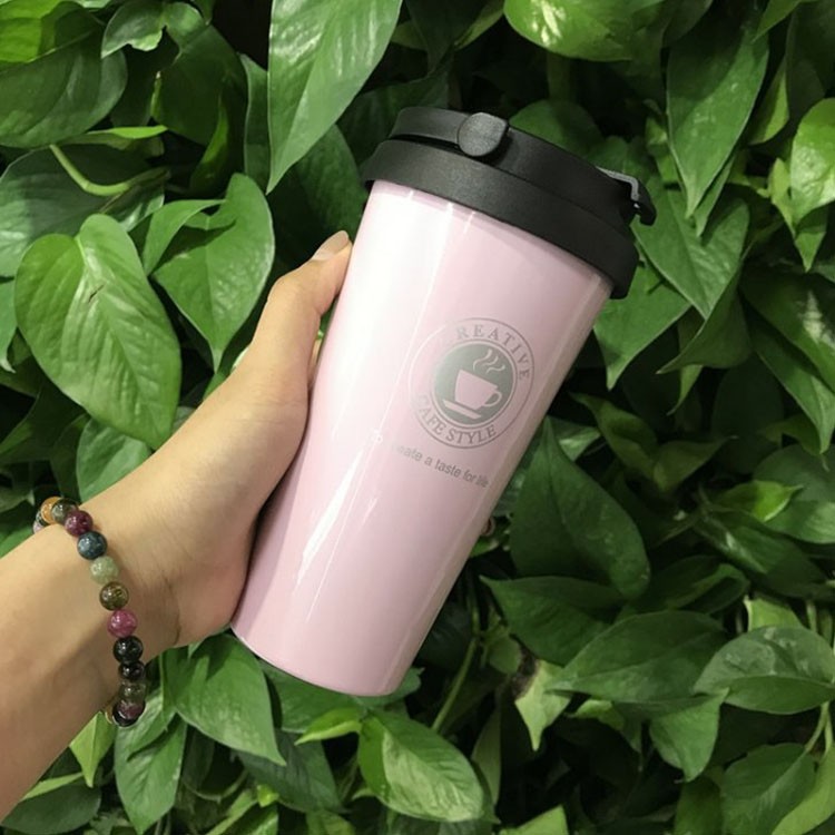 【輝鴻】新升級不鏽鋼可手提保溫杯500ml[PZF655]