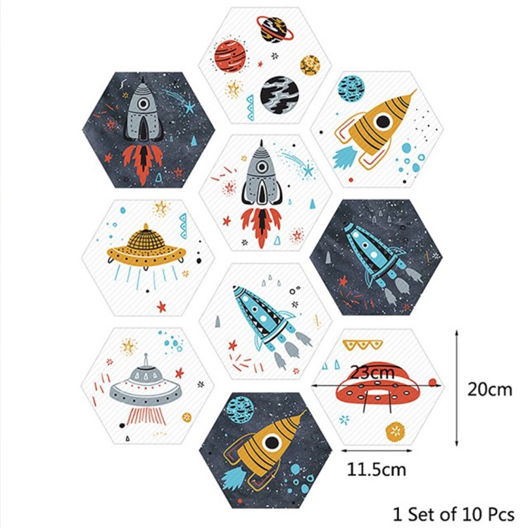 【Conalife】趣味防滑耐磨牆壁地板六角地貼