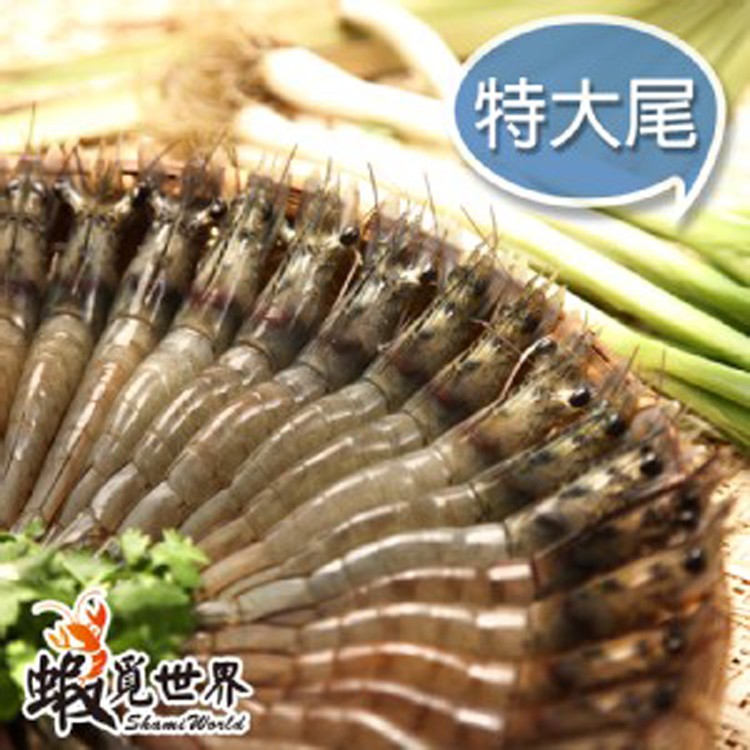 【蝦覓世界】特大尾-生鮮白蝦15-17尾,300g