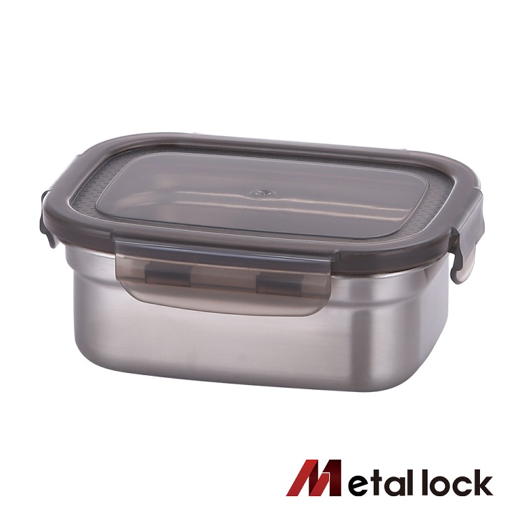 【韓國Metal lock】方型不鏽鋼保鮮盒520ml