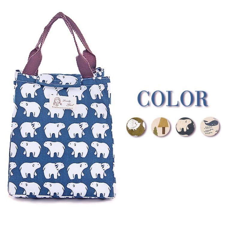 【lapagayo】小清新棉麻多功能保溫袋/野餐袋/保冰袋/便當袋(PI-06232)