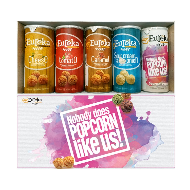 【EUREKA】爆米花 – EUREKA經典口味5入禮盒 (焦糖、起司、番茄、酸奶香蔥、原味海鹽)