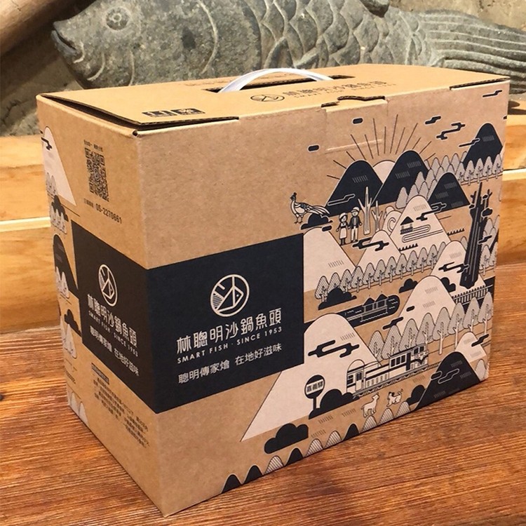 【嘉義林聰明】沙鍋鏈魚頭禮盒3件組(沙鍋菜1包+石斑魚頭+1份麵)