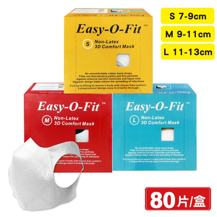 【超服貼】超服貼3D立體口罩(80片)(S號/M號/L號)(尺寸任選)