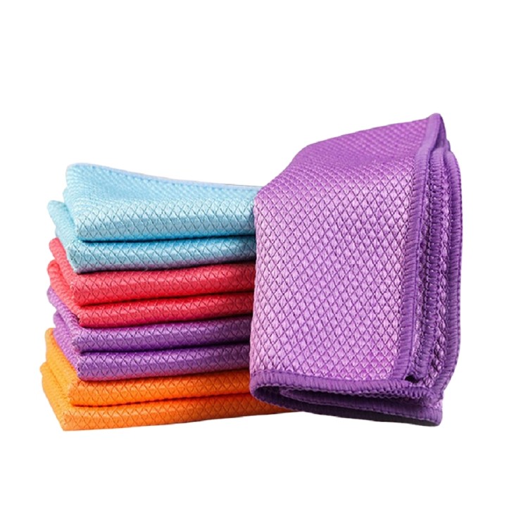 【Zhuyin】二代加厚超吸水魚鱗抹布 纖維抹布 洗車抹布(不挑色)10入組