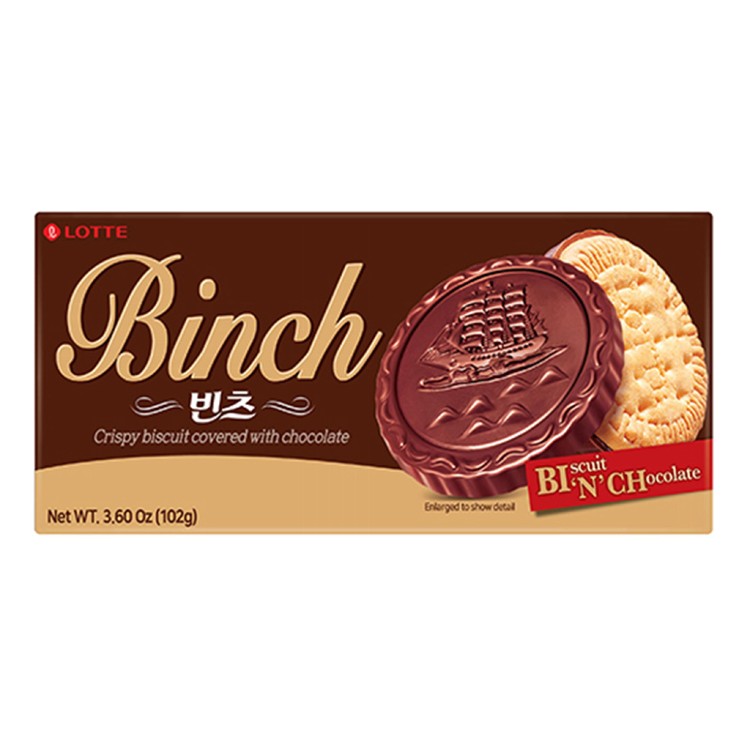【Lotte樂天】BINCH巧克力餅乾(102g)