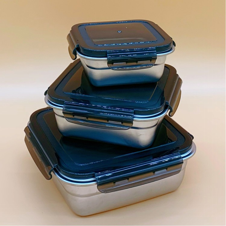 【m.s嚴選】方型304不鏽鋼保鮮盒三件組