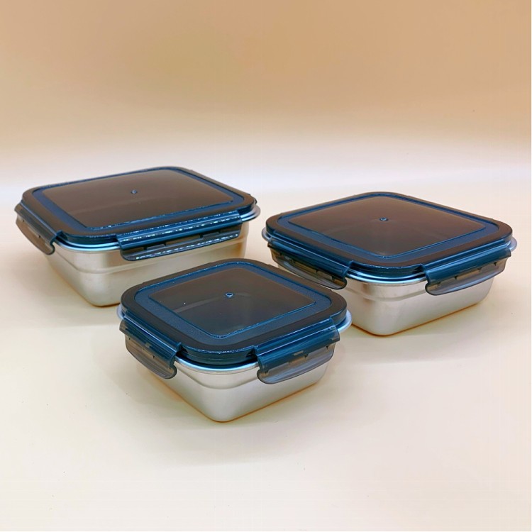 【m.s嚴選】方型304不鏽鋼保鮮盒三件組