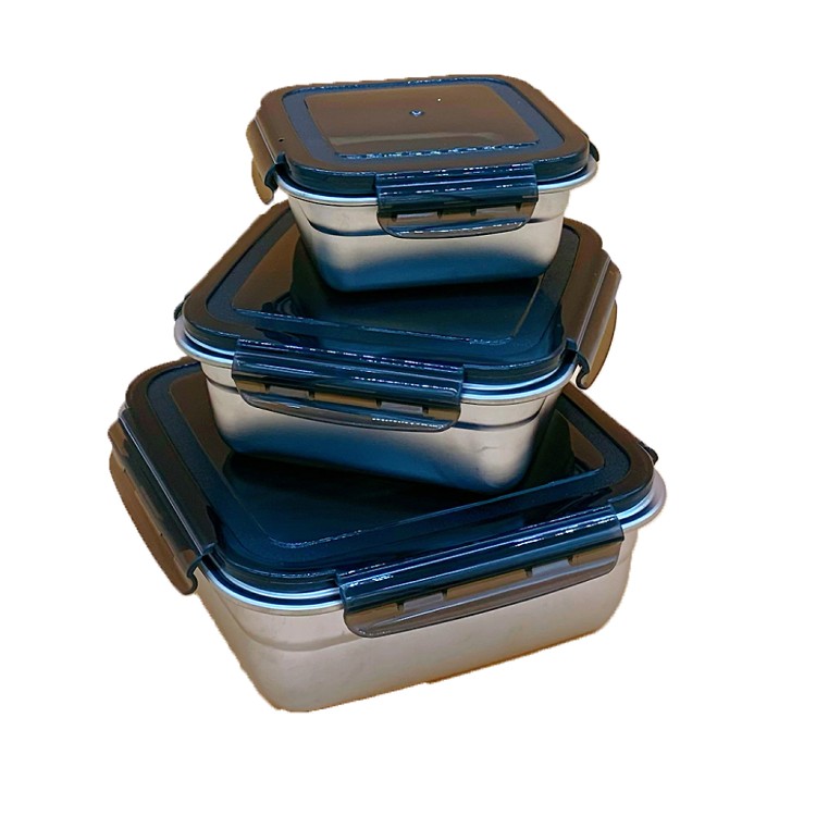 【m.s嚴選】方型304不鏽鋼保鮮盒三件組