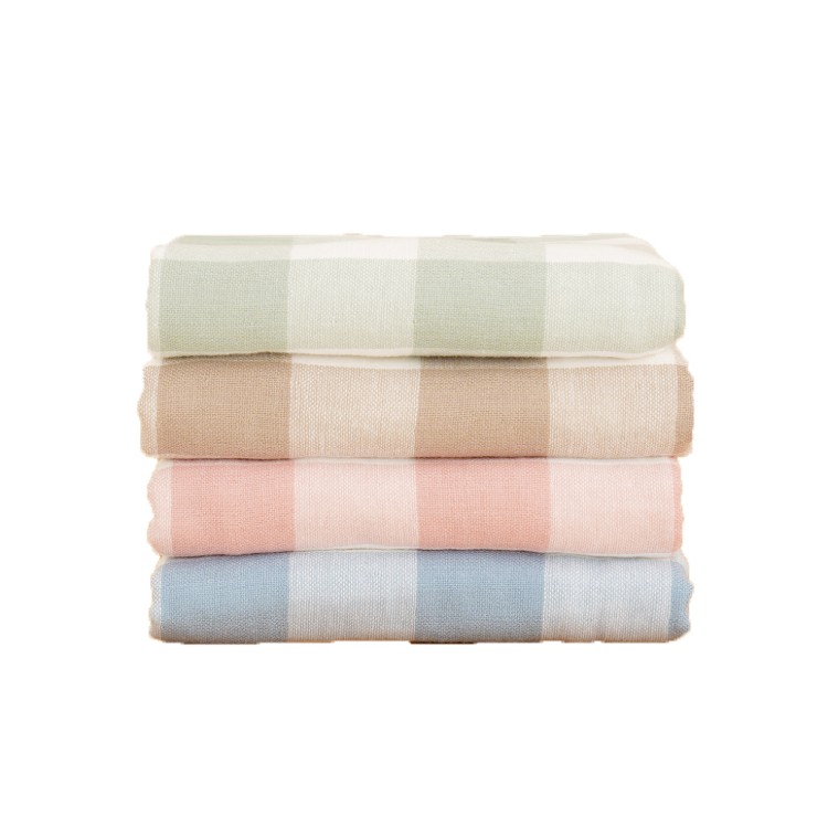 【HKIL-巾的專家】日系大格子蓬鬆棉圈/紗布雙材質純棉浴巾