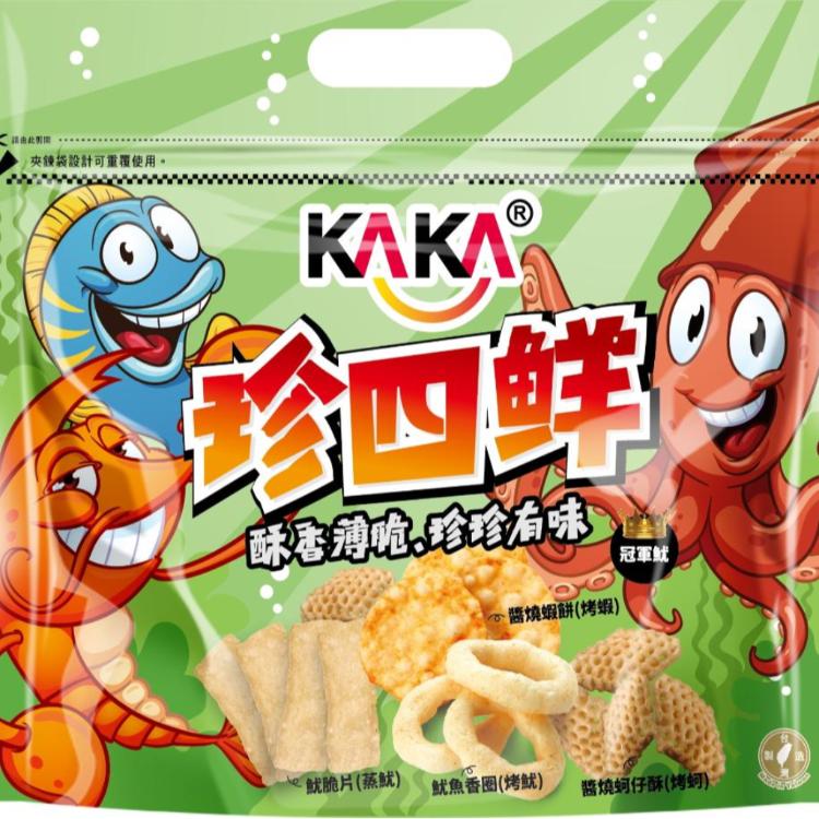【KAKA】珍四鮮-冠軍魷(120g) | KAKA ❖ 人氣海鮮餅乾 卡滋卡滋的好滋味！