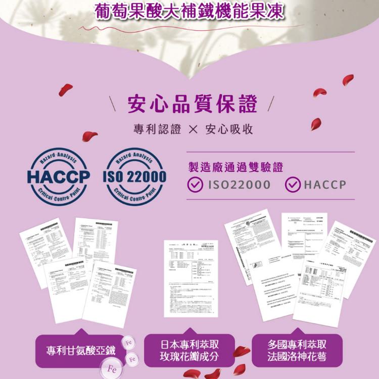 【高益Q】葡萄果酸大補鐵機能果凍條/女性呵護/鐵定美麗/好氣色