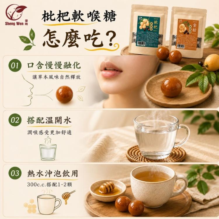 【ShengWen粱時】雙層枇杷軟喉糖/潤喉糖/羅漢果/枇杷膏/枇杷喉糖