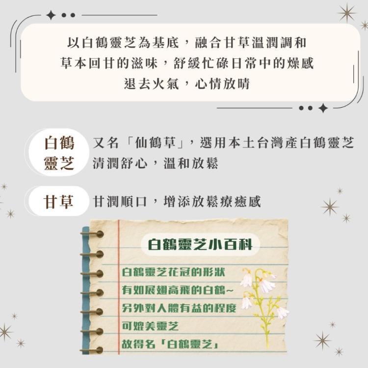 【ShengWen梁時】白鶴靈芝甘露茶/降火氣/退火/青草茶/無咖啡因/白鶴靈芝 /漢方養生茶