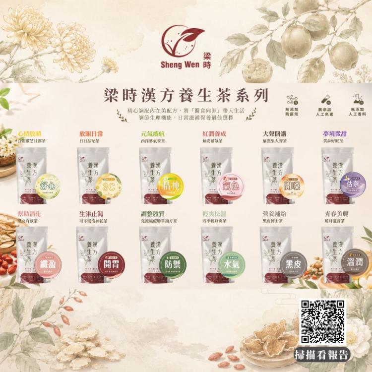 【ShengWen梁時】西洋蔘氣養茶/西洋蔘/花旗蔘/人蔘茶/補氣茶/元氣/無咖啡因/漢方養生茶