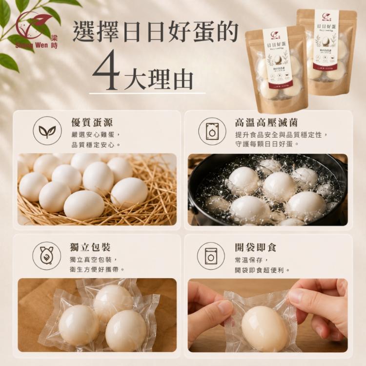 【ShengWen梁時】日日好蛋/原味水煮蛋/白煮蛋/常溫即食蛋/雞蛋/健身/蛋白質