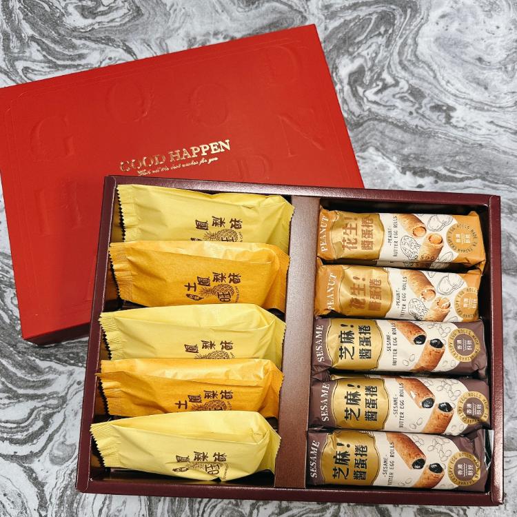 【正家旺】綜合禮盒--台灣造型鳳梨酥12入、 鳳梨酥+蛋黃酥禮盒、 鳳梨酥+包餡蛋捲附紙袋