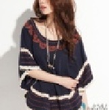 G8116 繡花精緻蝙蝠袖顯瘦T卹