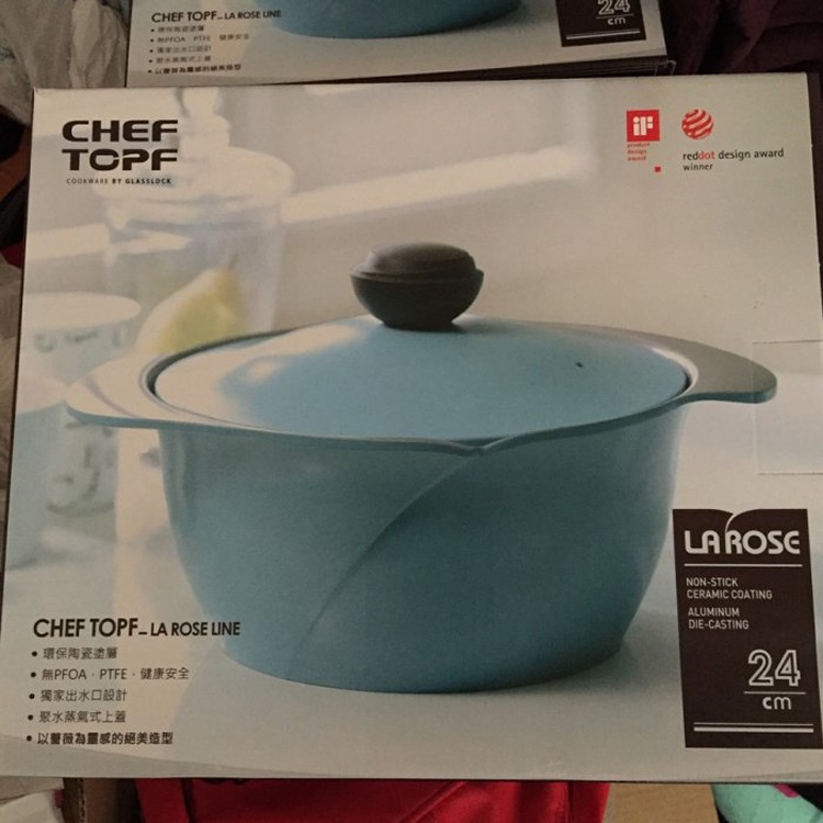 CHEF TOPF 韓國 la rose line 薔薇鍋 24cm雙柄湯鍋