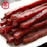 【金條肉干(黑胡椒)】 240g，(豬肉、小辣、具豐富的嚼感)。 特價：$165