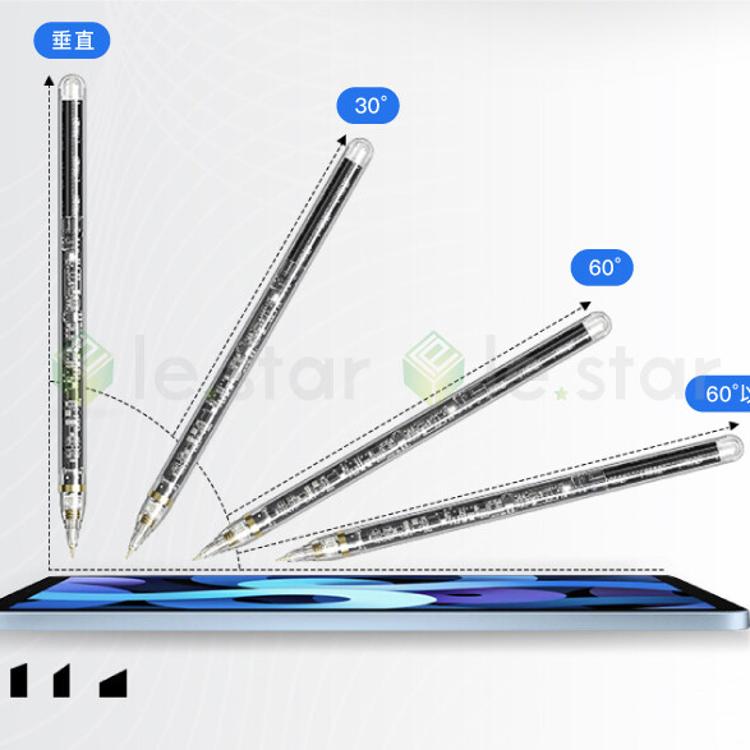 lestar 電量顯示磁吸主動式平板觸控手寫筆 ipad pencil 專用電容筆-透明款-型號10