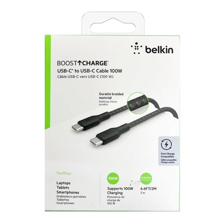 Belkin USB-C 2.0 100W傳輸線USB-C轉USB-C(2M)編織線