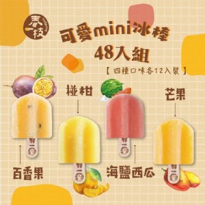 免運!【春一枝】mini綜合天然水果手作冰棒48入組 36g/支 (1組48枝，每枝32.7元)
