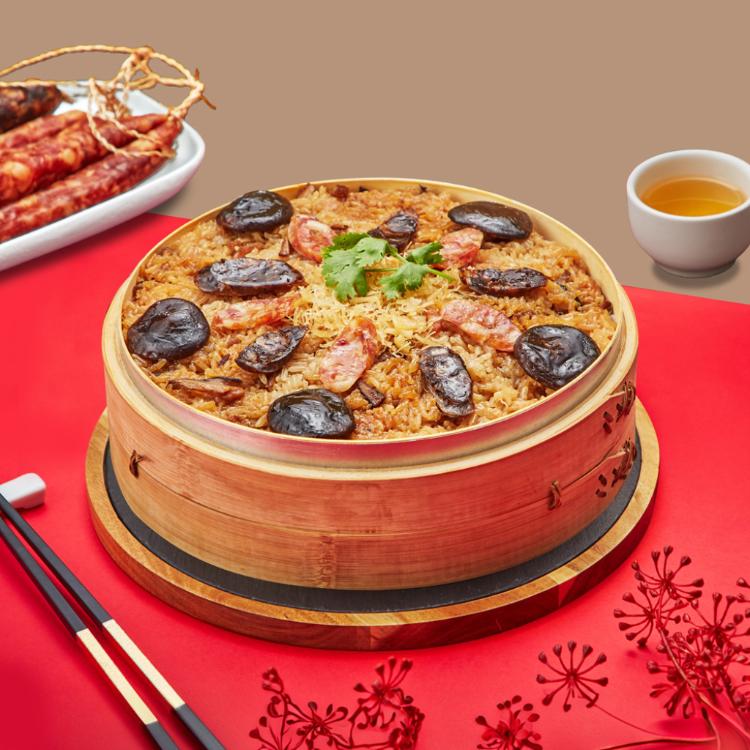 【桃園喜來登酒店】段木菇干貝臘味米糕(1000g)x1盒(年菜預購)