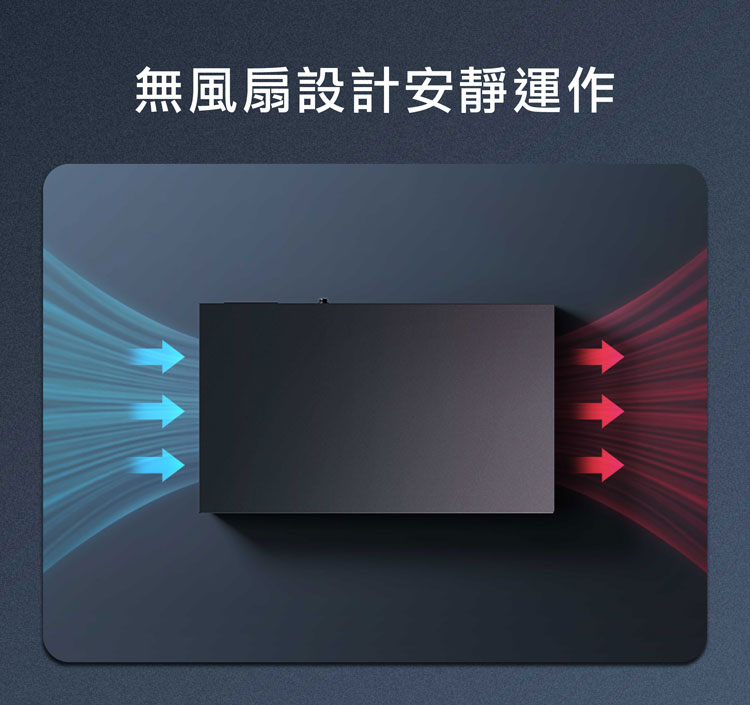 無風扇設計安靜運作。
